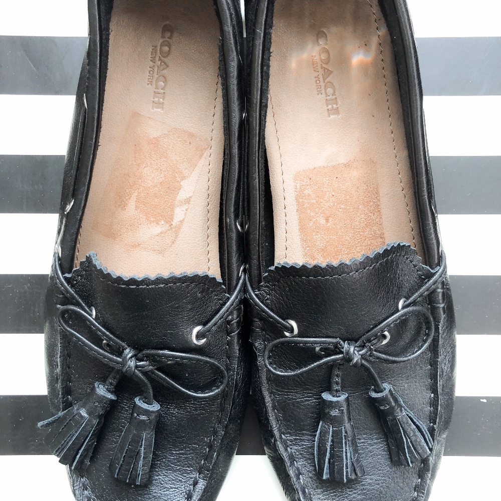 Coach Nadia Pebble Grain Leather Driving Loafers
